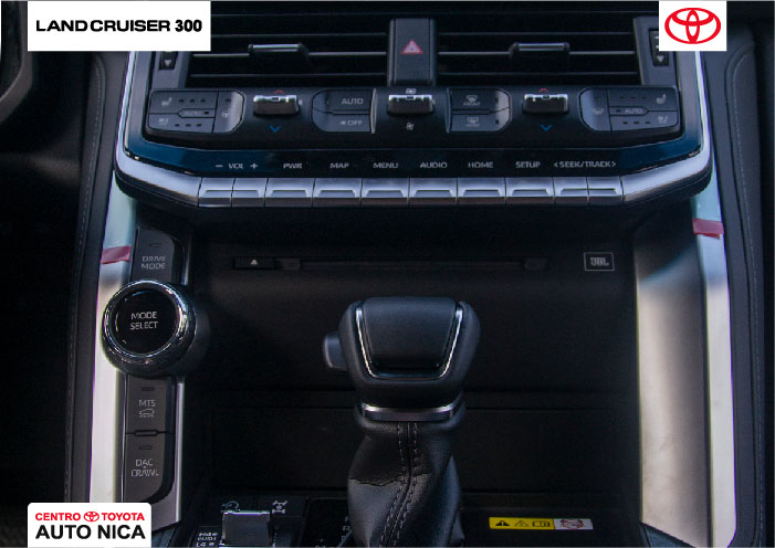 toyota Land Cruiser 300 interior, caja de velocidades