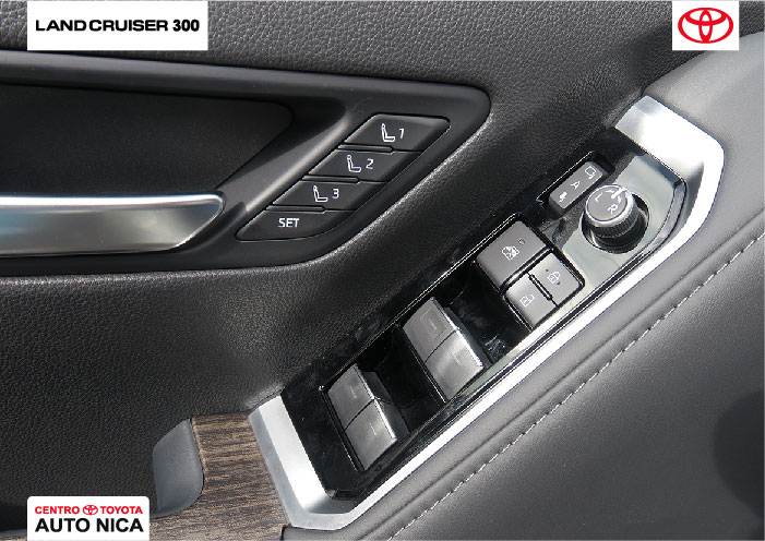 toyota Land Cruiser 300 interior, ventanas electricas