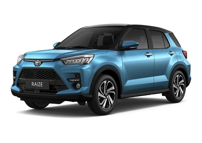 Auto color turquesa con techo negro